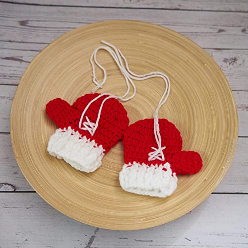 Vemonllas Newborn Crochet Boxing Gloves & Pants Set - Wool Knit Baby Photo Prop