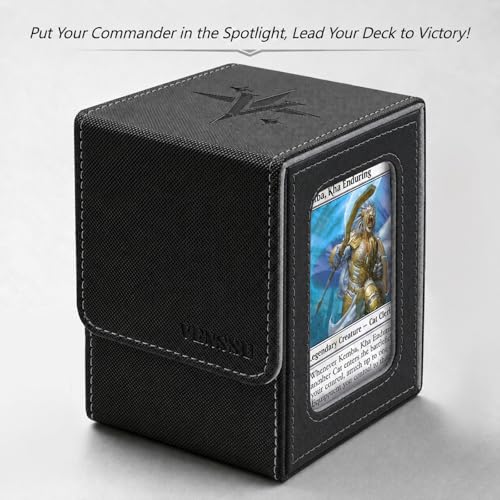 Venssu MTG Commander Deck Box – Fits 100 Double-Sleeved Cards, PU Leather, with Window Display and Dividers