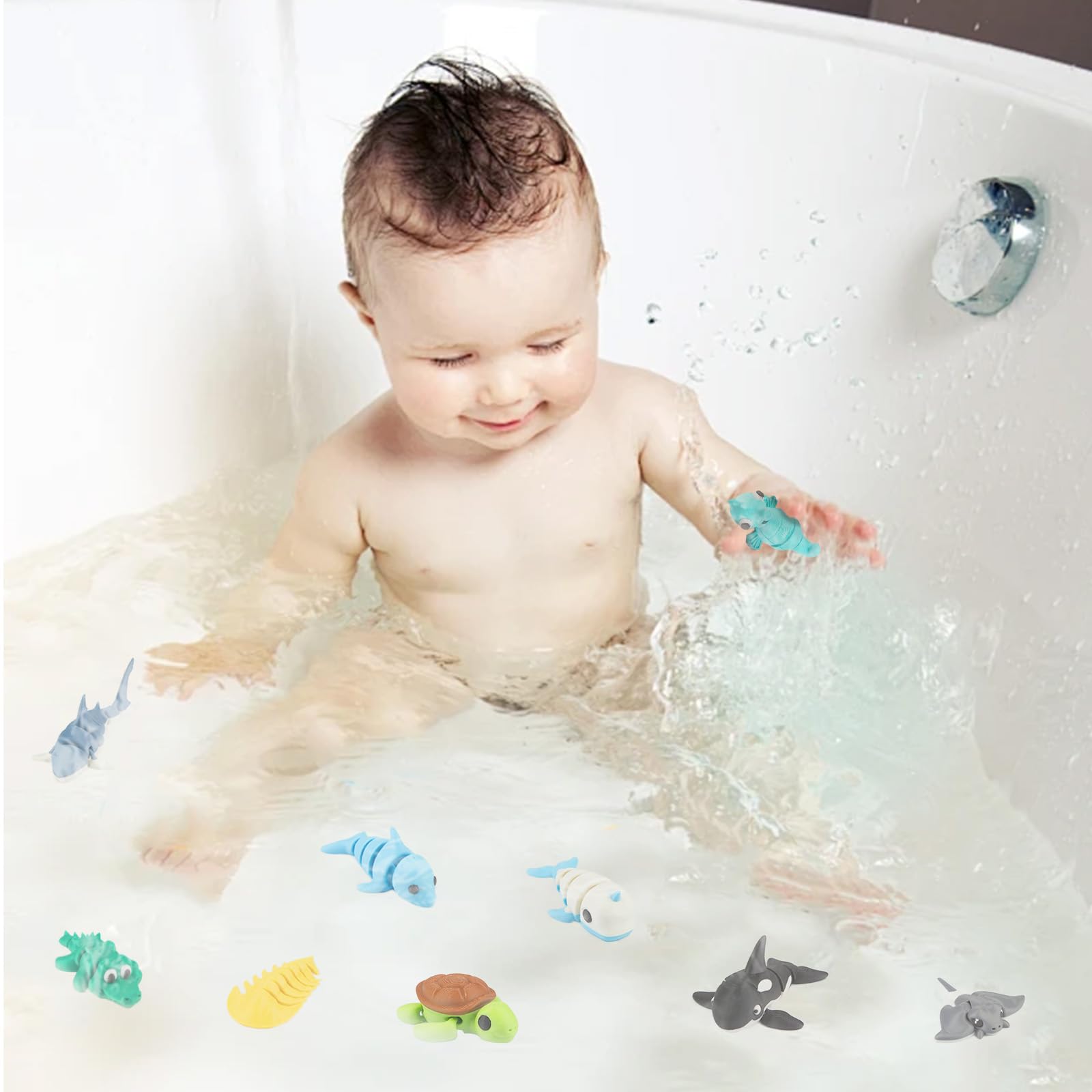 VGBEP 22-Piece 3D Printed Sea Animals Set – Articulating Ocean Creatures for Kids and Adults