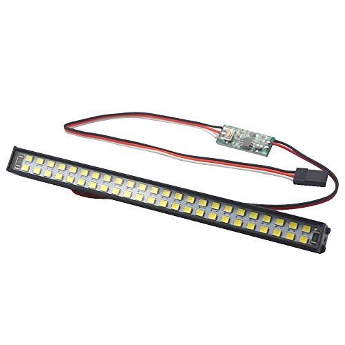 Vgoohobby RC Light Bar Roof Lamp Kit 48 LED Double Row for 1/10 Scale Crawler Trucks - L Shape Universal Brackets Included