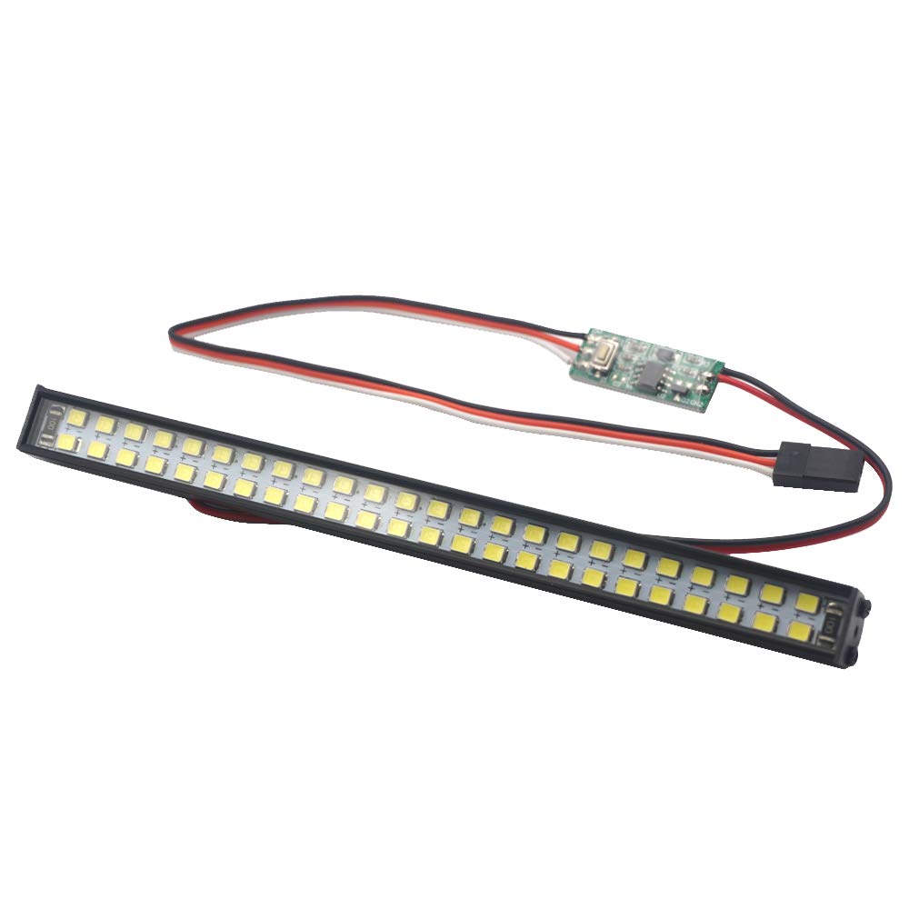 Vgoohobby RC Light Bar Roof Lamp Kit 48 LED Double Row for 1/10 Scale Crawler Trucks - L Shape Universal Brackets Included