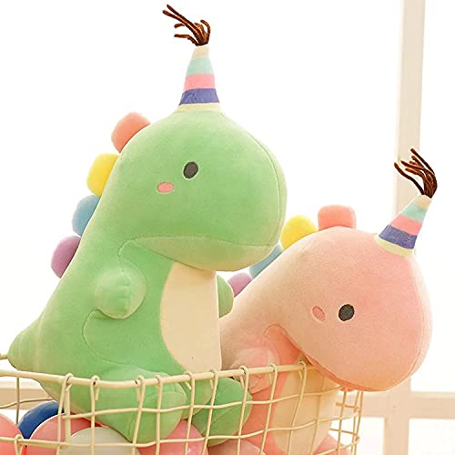 VHYHCY 9-Inch Green Dinosaur Plush Toy – Soft PP Cotton Stuffed Animal for Kids and Dino Lovers