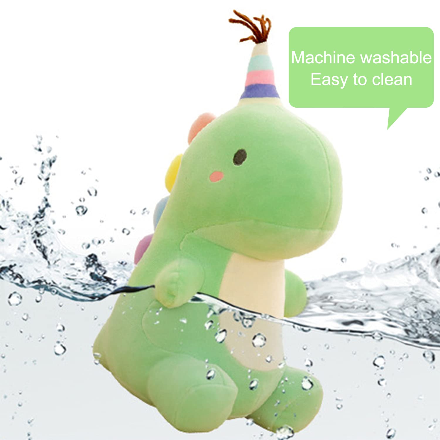 VHYHCY 9-Inch Green Dinosaur Plush Toy – Soft PP Cotton Stuffed Animal for Kids and Dino Lovers