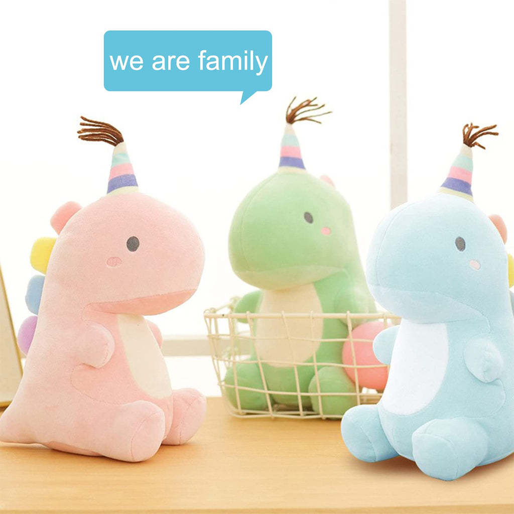 VHYHCY 9-Inch Green Dinosaur Plush Toy – Soft PP Cotton Stuffed Animal for Kids and Dino Lovers