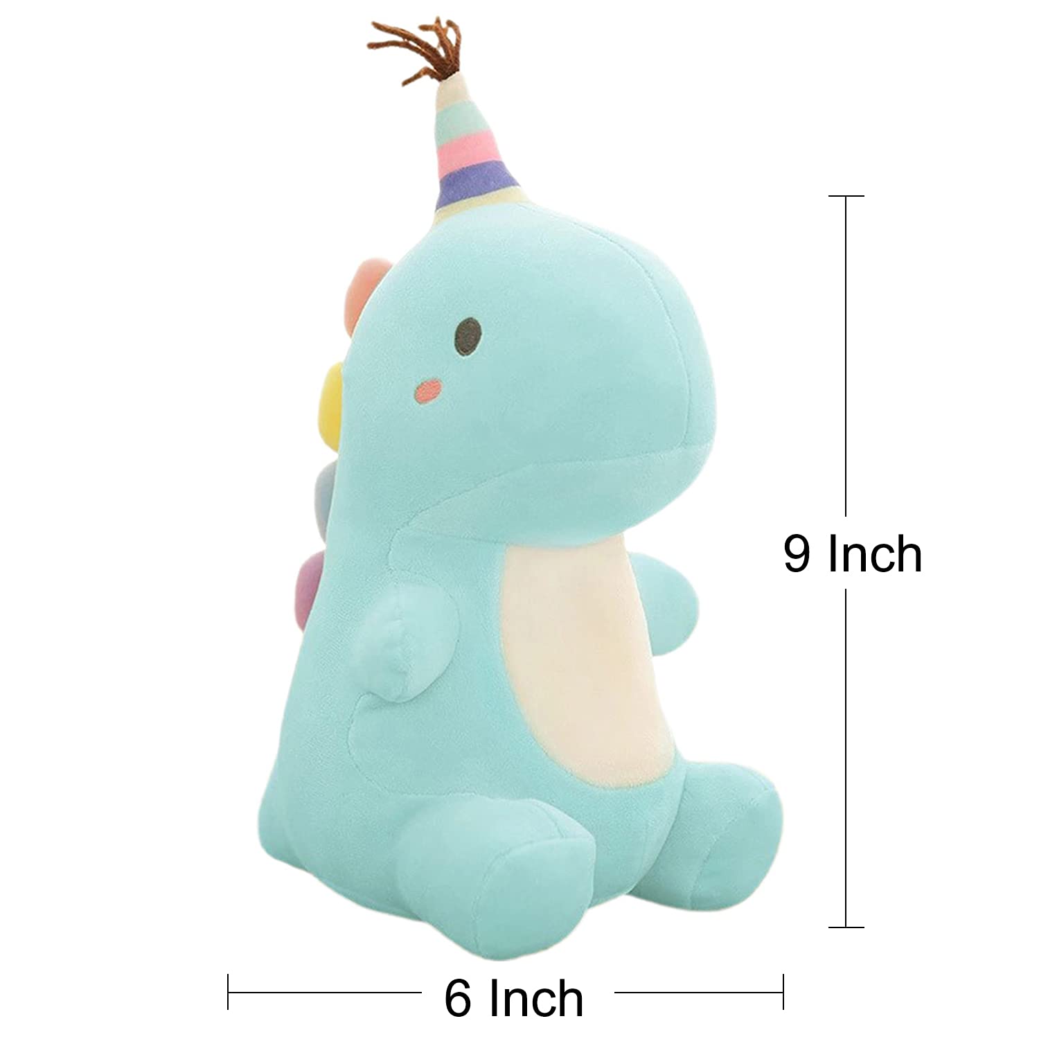 VHYHCY Blue Dinosaur Plush Toy - 9 Inch Soft Stuffed Animal for Kids and Dino Lovers