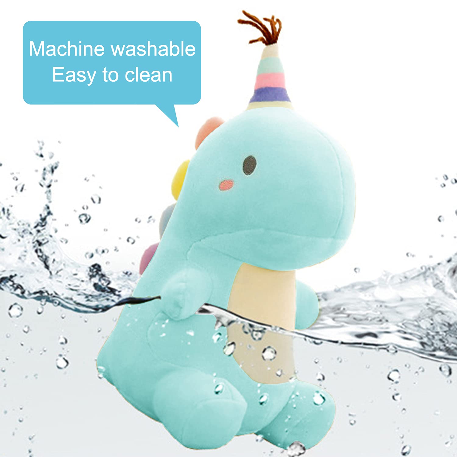 VHYHCY Blue Dinosaur Plush Toy - 9 Inch Soft Stuffed Animal for Kids and Dino Lovers