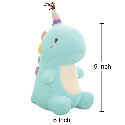 VHYHCY Blue Dinosaur Plush Toy - 9 Inch Soft Stuffed Animal for Kids and Dino Lovers
