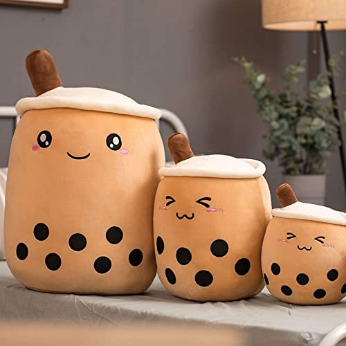 VHYHCY Cute Stuffed Boba Plush – Bubble Tea Cup Pillow, 9.4 Inch, Soft Kawaii Toy (Closed Eyes)