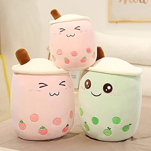 VHYHCY Cute Stuffed Boba Plush Bubble Tea Plushie Pillow Milk Cup Food Plush, Soft Kawaii Hugging Toys Gifts for Kids (Pink, 9.4 Inch)