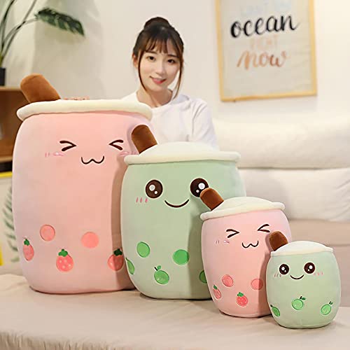 VHYHCY Green Boba Plush Pillow 9.4 Inch - Soft Kawaii Bubble Tea Plushie Toy Gift