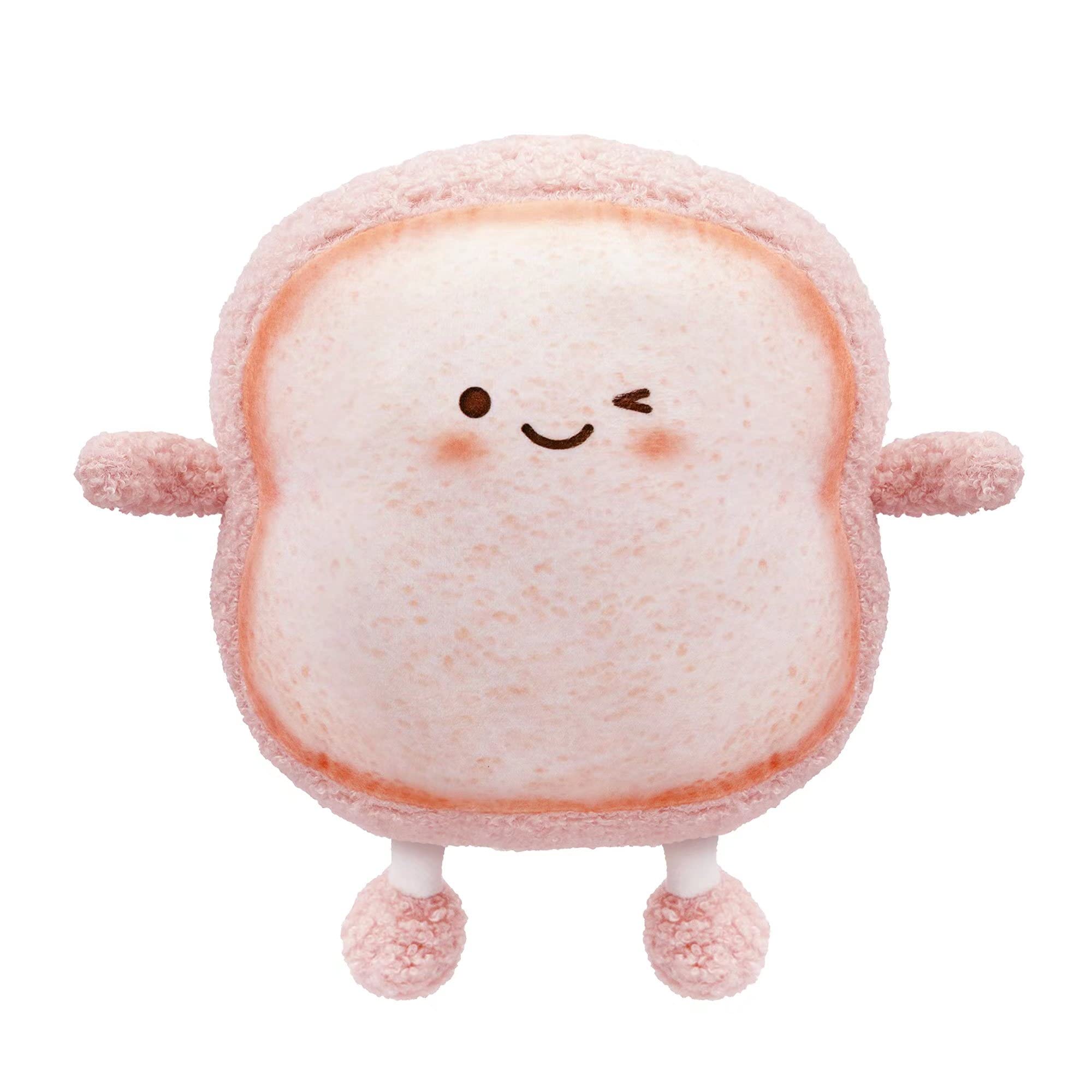 VHYHCY Pink Toast Bread Pillow – Cute Food Plush Toy for Sofa or Bed