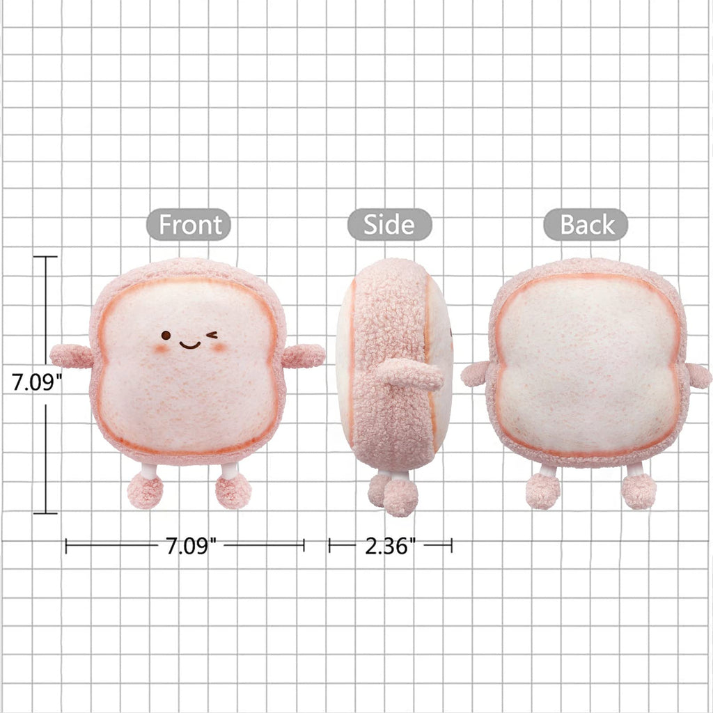 VHYHCY Pink Toast Bread Pillow – Cute Food Plush Toy for Sofa or Bed