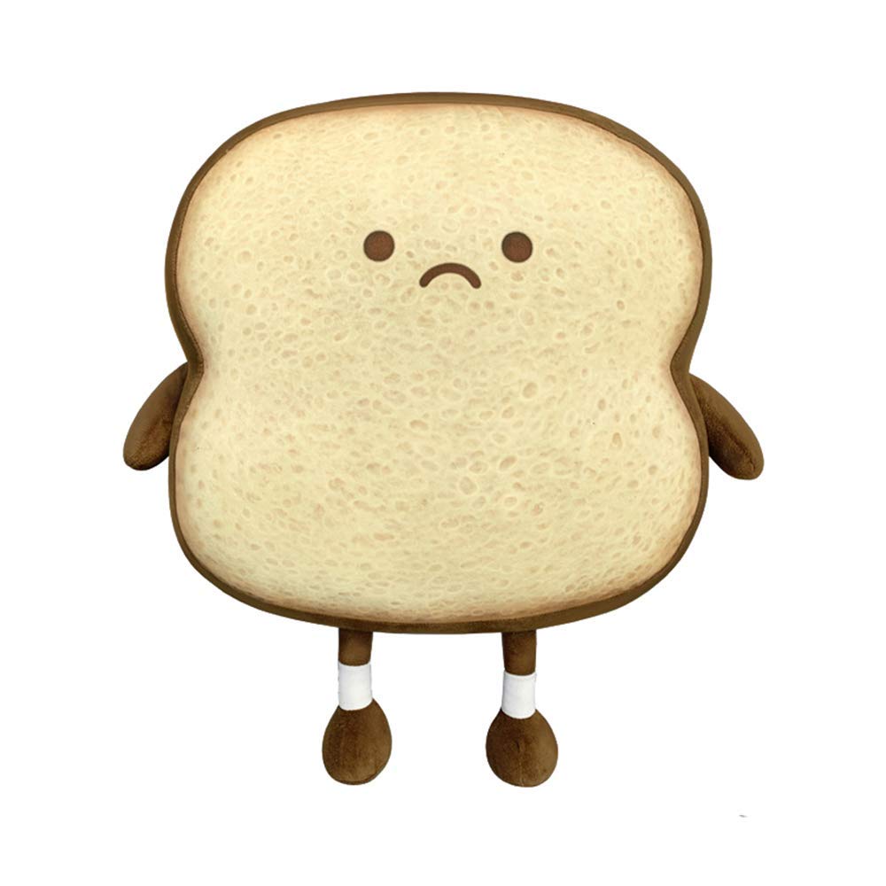 VHYHCY Toast Bread Pillow – Soft Cute Plush Toy with Happy Face (Brown)