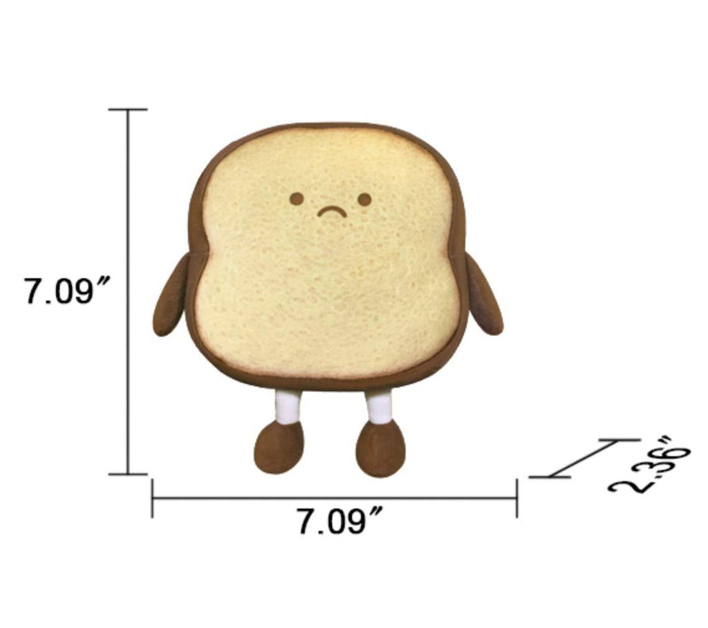 VHYHCY Toast Bread Pillow – Soft Cute Plush Toy with Happy Face (Brown)