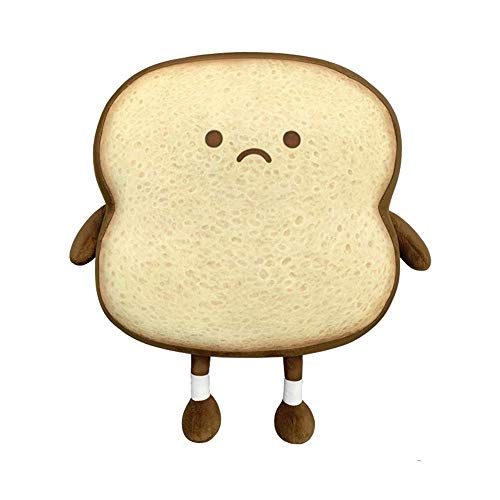 VHYHCY Toast Bread Pillow – Soft Cute Plush Toy with Happy Face (Brown)