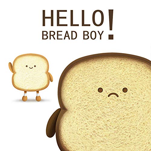 VHYHCY Toast Bread Pillow – Soft Cute Plush Toy with Happy Face (Brown)