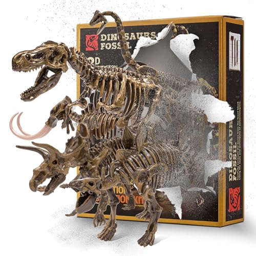 VIBIRIT Dig Up Dinosaurs Skeleton Set – Dinosaur Digging Fossil Kit for Kids 5-12, Excavation Toys with Random Surprise Model