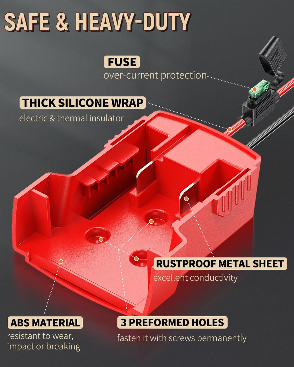 Vibit Power Wheel Adapter for Milwaukee M18 Battery – Peg-Perego 12V Ride-On Toy Conversion with Wire Harness and 30A Fuse