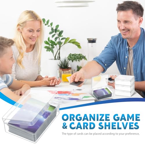 Vicenpal 6-Pack Clear Plastic Card Boxes – Trading Card Storage Cases with Snap Closure (4.05 x 2.91 x 1.35 Inches)