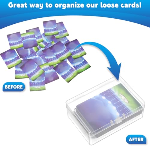 Vicenpal 6-Pack Clear Plastic Card Boxes – Trading Card Storage Cases with Snap Closure (4.05 x 2.91 x 1.35 Inches)
