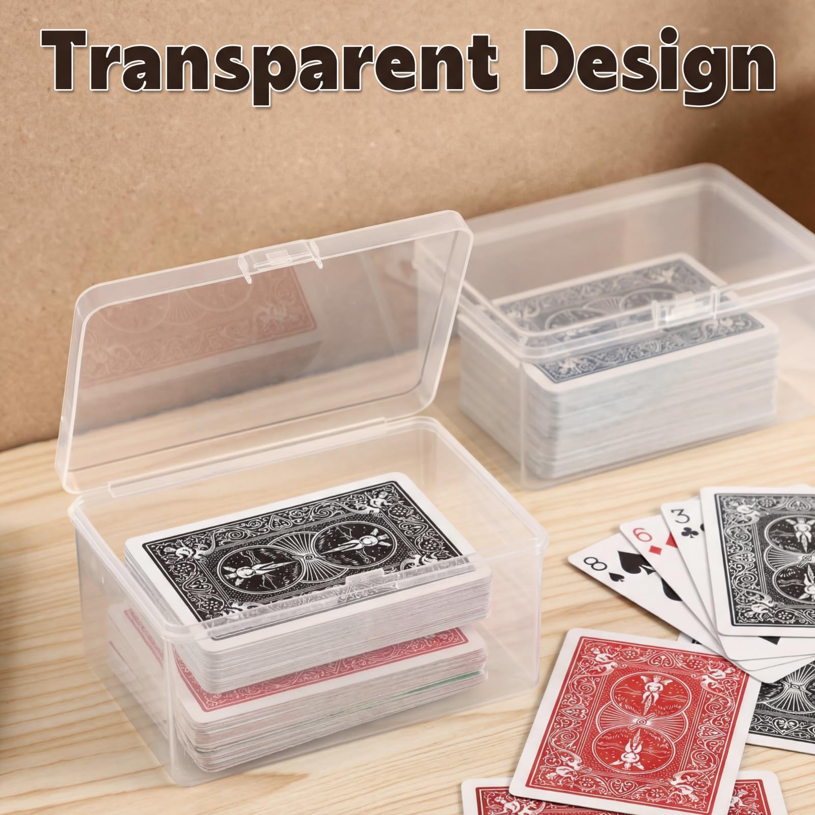Vicenpal Clear Plastic Card Boxes (4 Pack) – Snaps Closed, Holds 100 Cards Each – MTG TCG Compatible