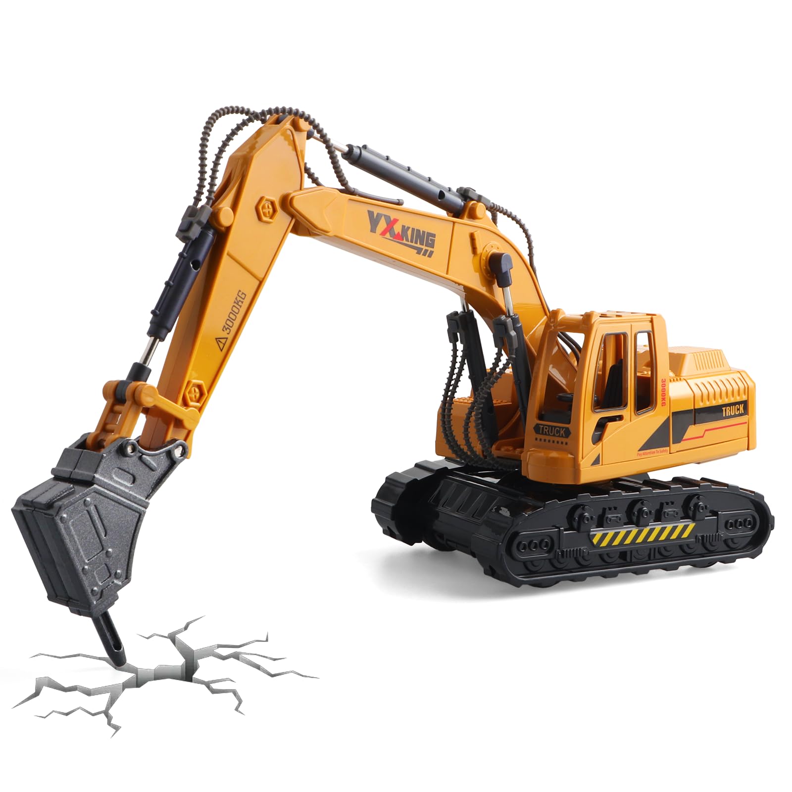 victob Diecast Drilling Rig Toy Truck – Friction Powered, 360° Rotating Cab, Ages 3-12