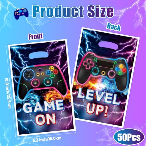 Video Game Party Favor Bags (50 Pack) – Gamer Themed Goody Bags for Birthday Parties