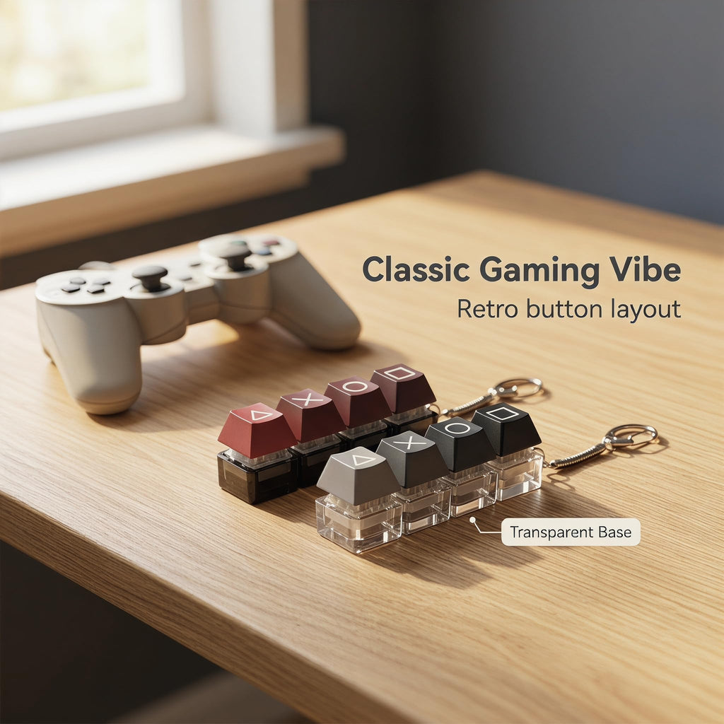 Vihimi Keyboard Fidget Keychain Set - 2 Pack Clicker Toy for Stress Relief, Portable Keychain Fidget Toy