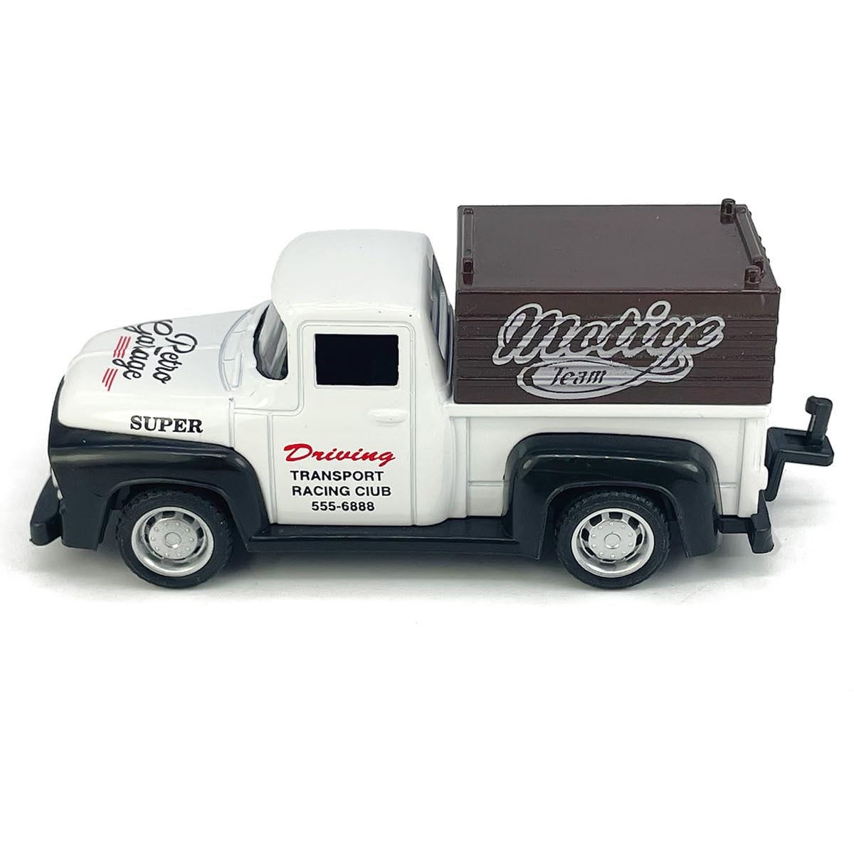 VIIGER Diecast Metal Pickup Truck and Camper Toy – Pull-Back, Detachable, White & Silver, for Kids 3-7