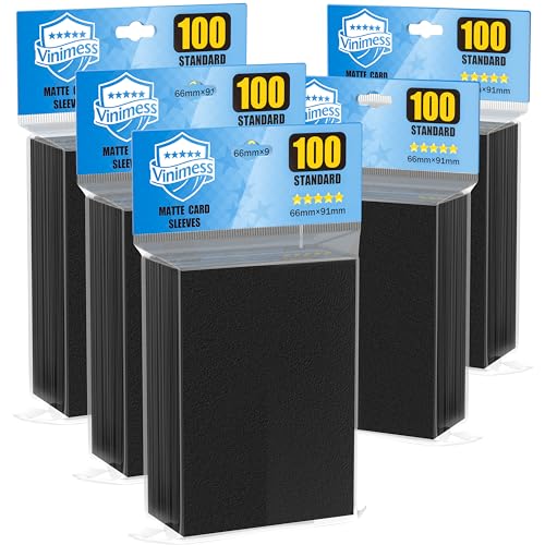 Vinimess Black Matte Card Sleeves (500 Count) – Sturdy, PVC-Free Protectors for MTG, TCG & Sports Cards