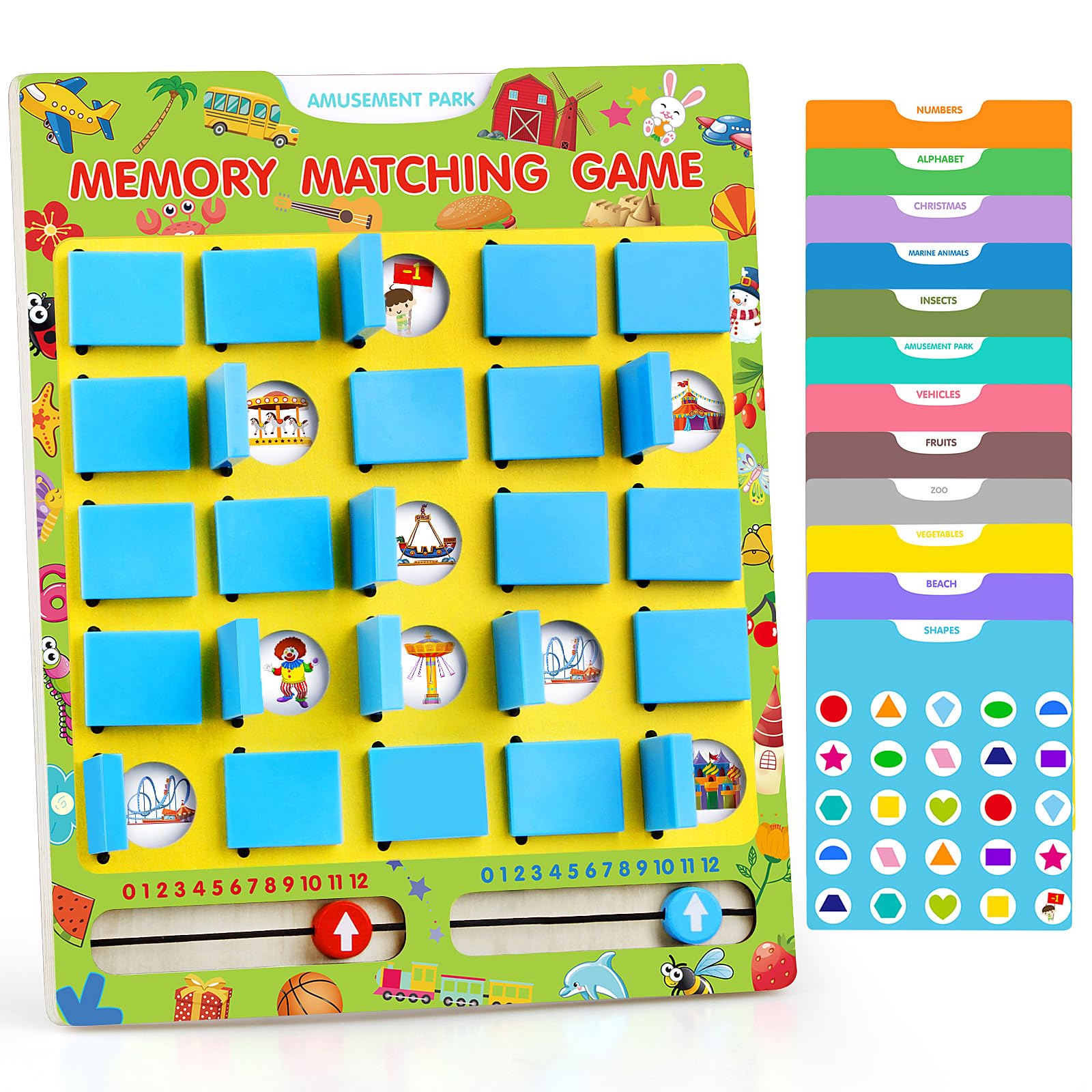 Vinlon Memory Matching Game – Flip to Win Board Game for Kids 3-8, Travel Toys for Road Trips and Airplane