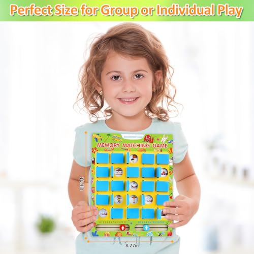 Vinlon Memory Matching Game – Flip to Win Board Game for Kids 3-8, Travel Toys for Road Trips and Airplane