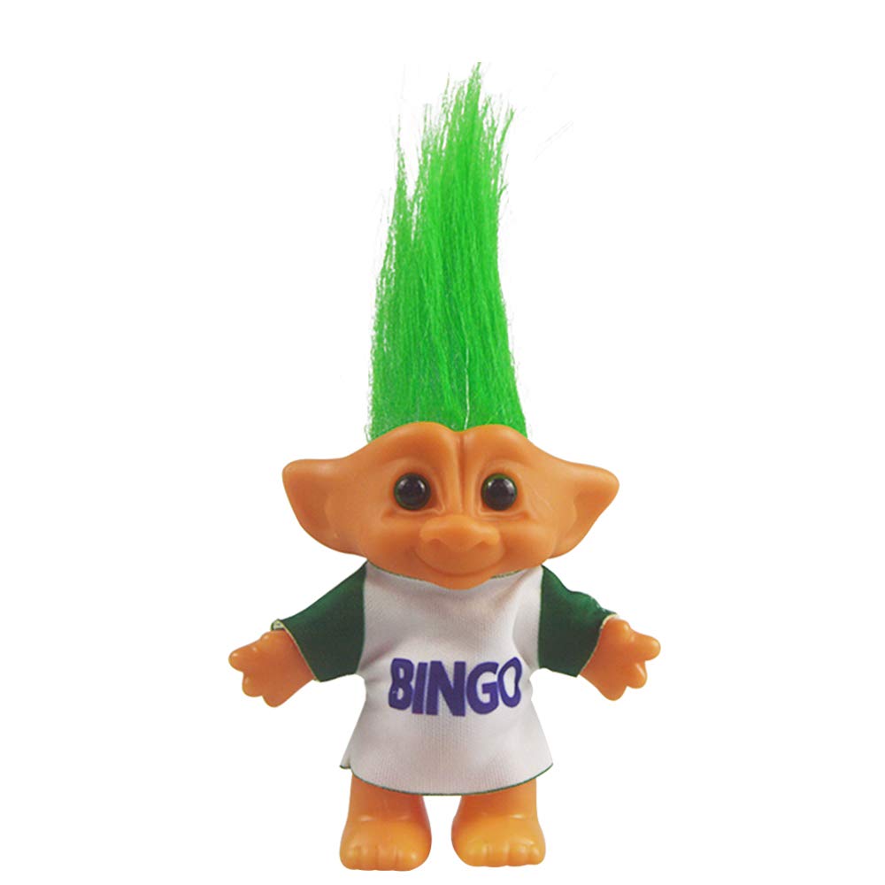 Vintage Troll Doll 7.5 Inch Retro Green Troll with Soft Hair - Yintlilocn