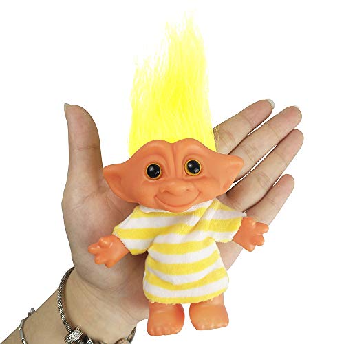 Vintage Troll Doll 7.5" Yellow – Yintlilocn Collectible Toy for Crafts, School Projects & Party Favors