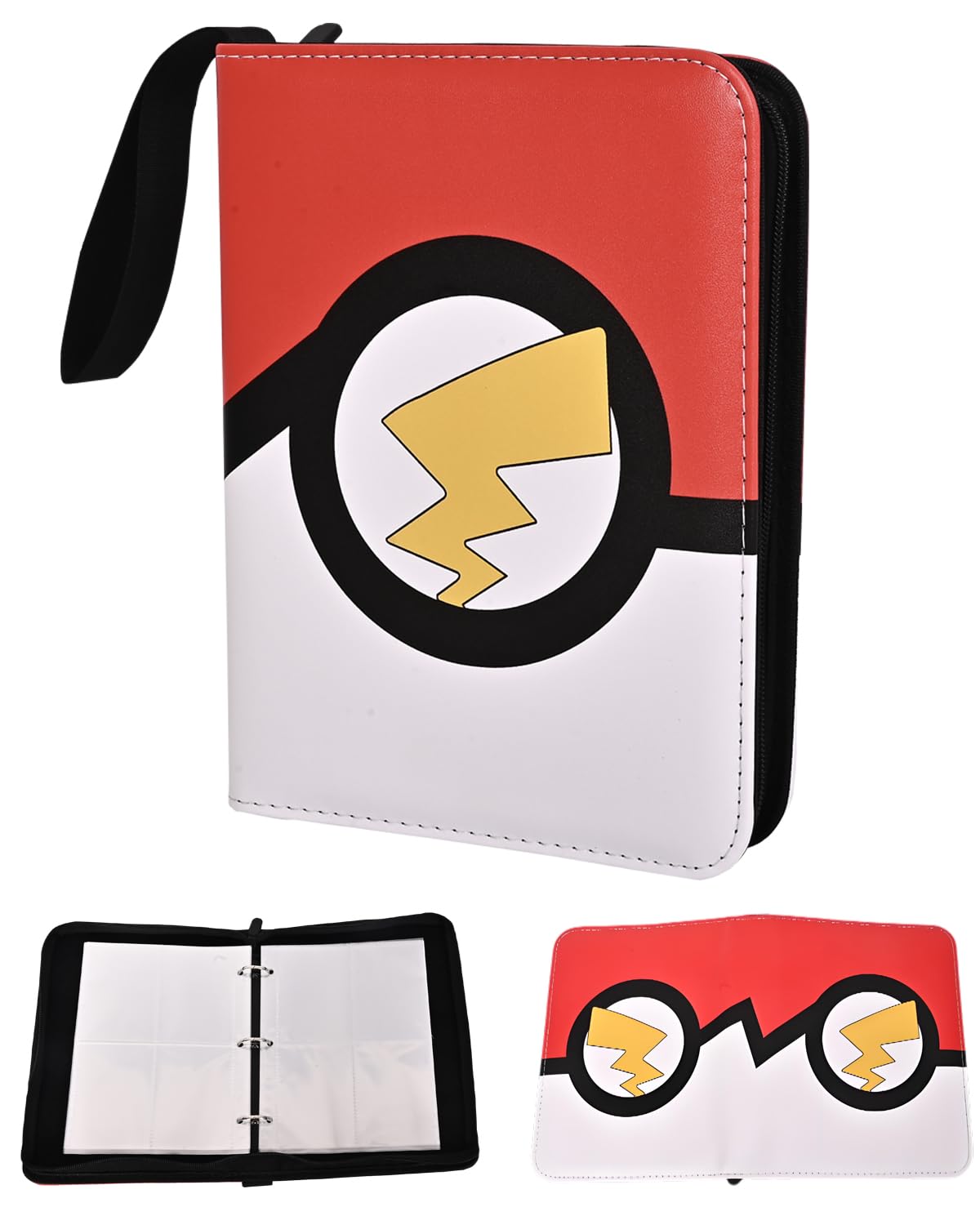 VIRIDI 4 Pocket Trading Card Binder - Red, Waterproof, Holds 400 Cards, Acid-Free Pages