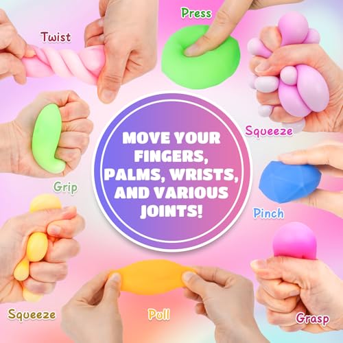 VISCOO 12 Pack Diamond Slow Rising Stress Balls - Squishy Fidget Toys for Anxiety Relief, Party Favors