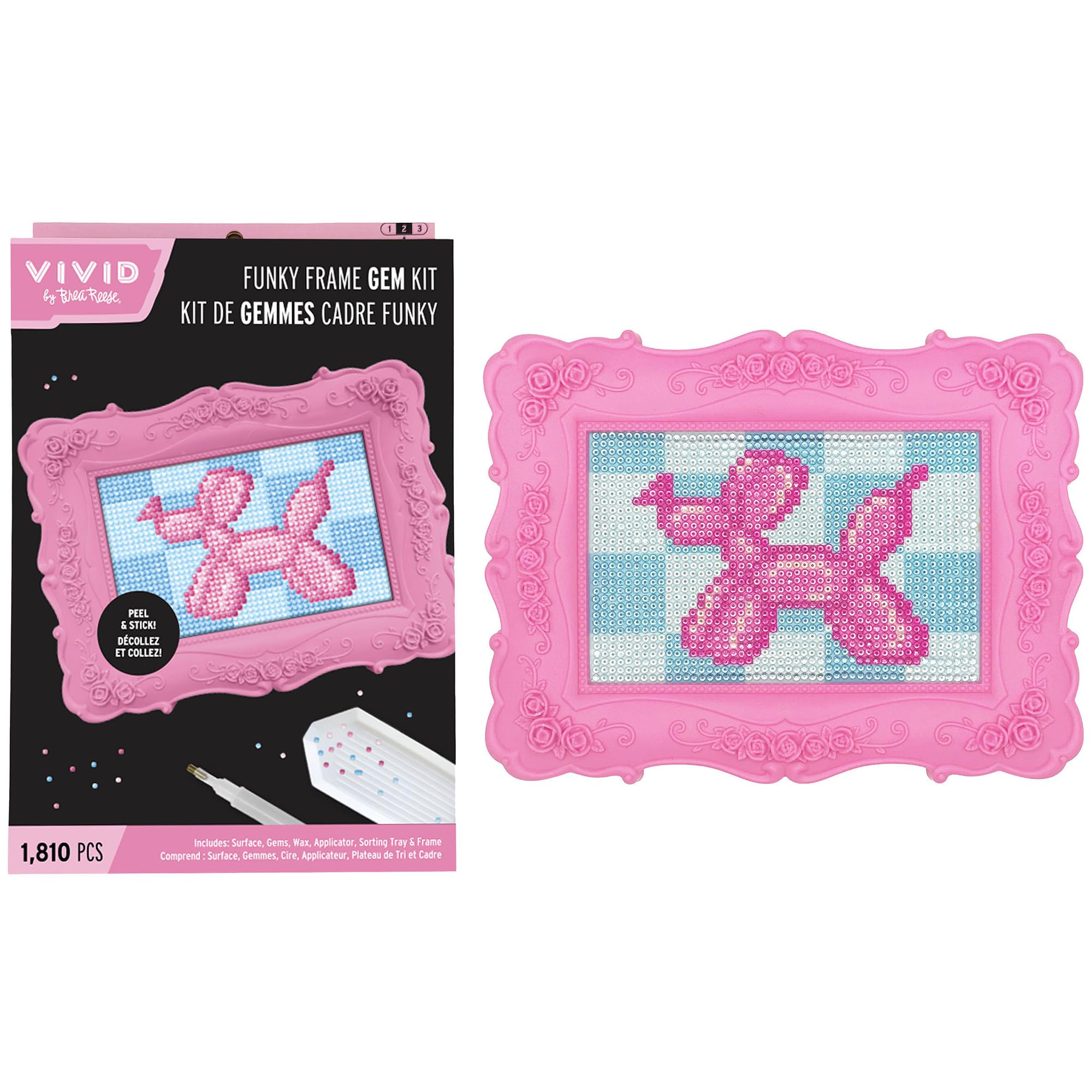 Vivid by Brea Reese Balloon Dog Gem Art Kit - Funky Frame, 1800 Gems, Peel & Stick Craft