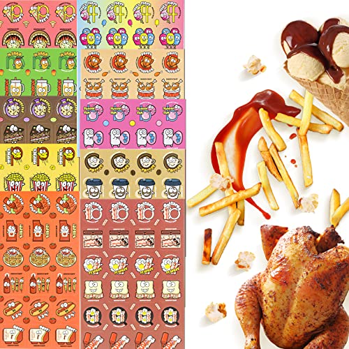 VKPI 1152 Scratch and Sniff Stickers - 24 Fruit & Food Scents, 48 Sheets, 144 Designs for Kids Rewards and Crafts