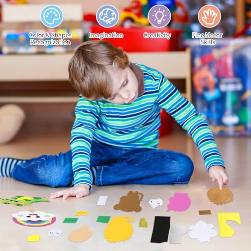 VKPI 6 Popstick Puppets Craft Kit – Foam Animal Puppets for Kids, Ages 4+
