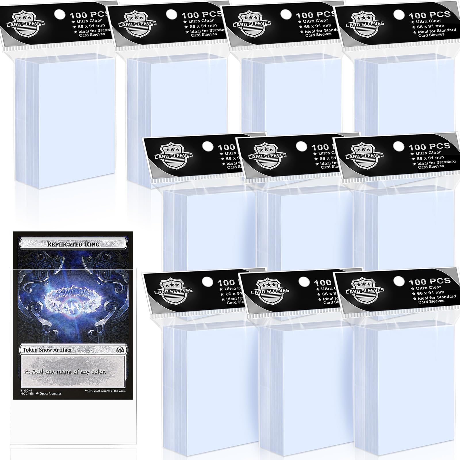 VKshop 1000 Clear Polypropylene Card Sleeves (66x91 mm) for Trading Cards, Baseball, MTG, Yugioh