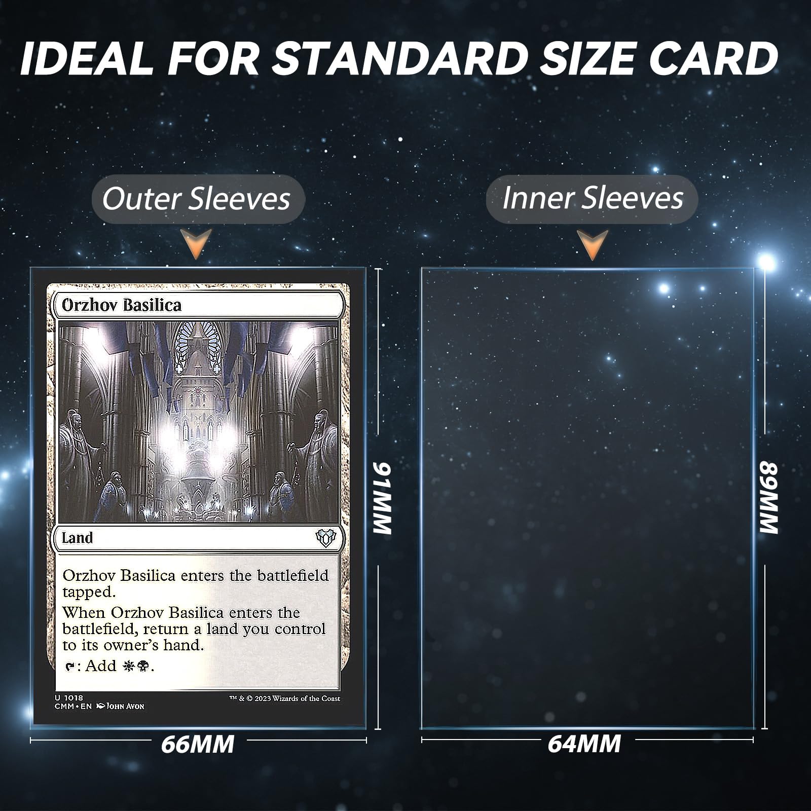 VKshop 1000 Clear Polypropylene Card Sleeves (66x91 mm) for Trading Cards, Baseball, MTG, Yugioh