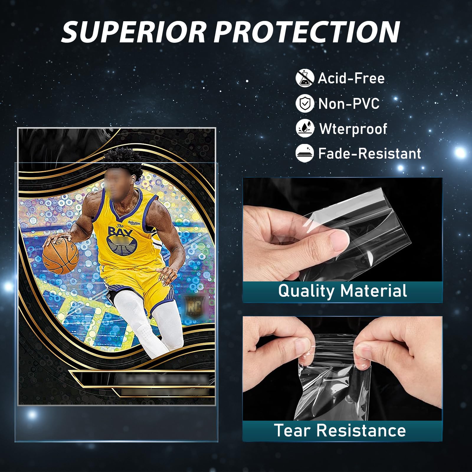 VKshop 1000 Clear Polypropylene Card Sleeves (66x91 mm) for Trading Cards, Baseball, MTG, Yugioh