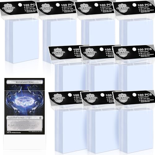 VKshop 1000 Clear Polypropylene Card Sleeves (66x91 mm) for Trading Cards, Baseball, MTG, Yugioh