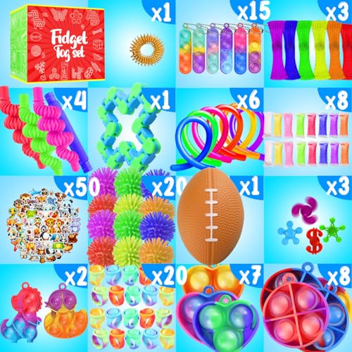 VNAMO 160-Pack Fidget Toys for Kids 4-12, Bulk Sensory Toys for Autism, Party Favors, Classroom Prizes, Stocking Stuffers, Goodie Bag Fillers