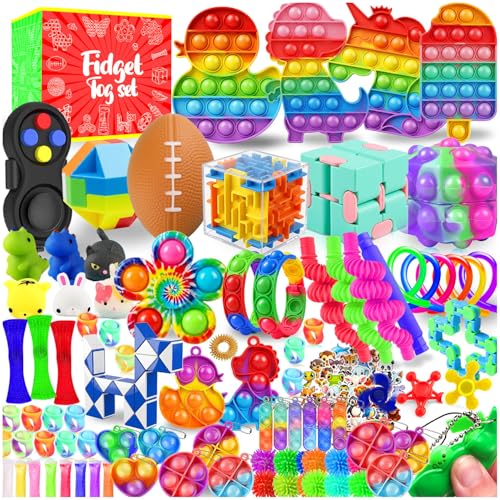 VNAMO 160-Pack Fidget Toys for Kids 4-12, Bulk Sensory Toys for Autism, Party Favors, Classroom Prizes, Stocking Stuffers, Goodie Bag Fillers