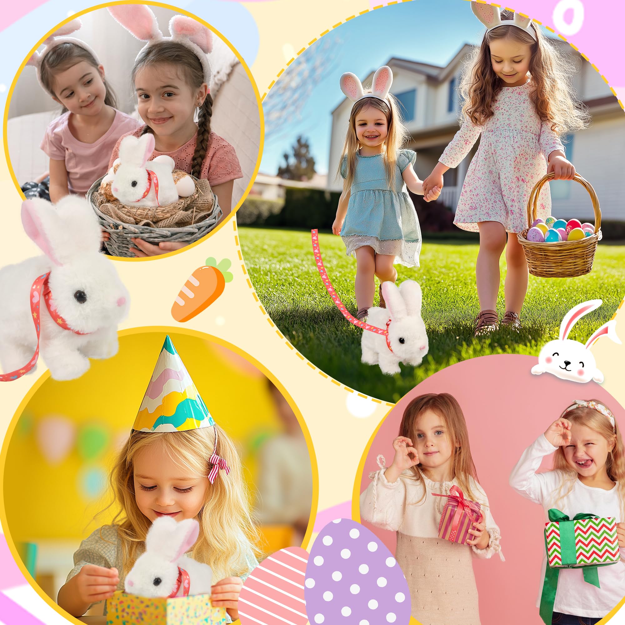 Voichic Bunby Interactive Robot Bunny - Hopping Plush Toy with Sounds and Ear Wiggling for Toddlers