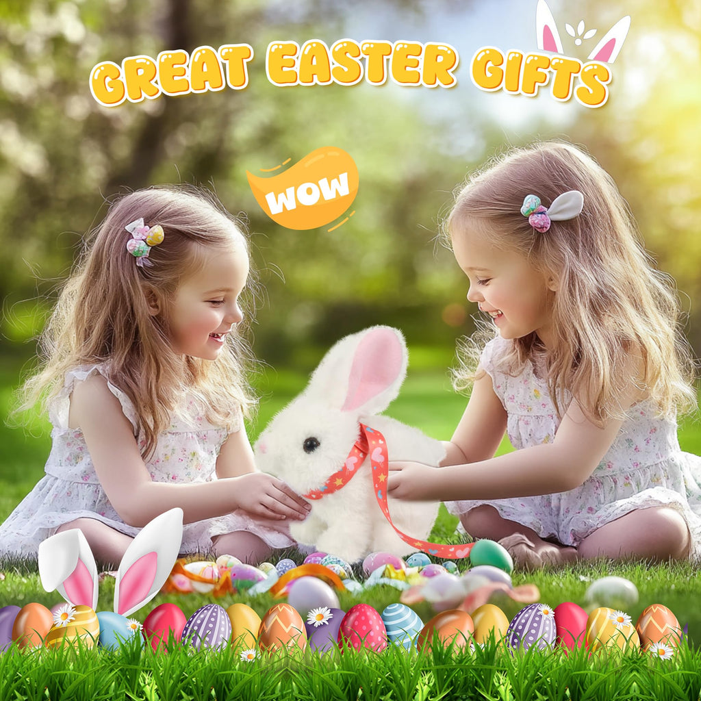 Voichic Bunby Interactive Robot Bunny - Hopping Plush Toy with Sounds and Ear Wiggling for Toddlers