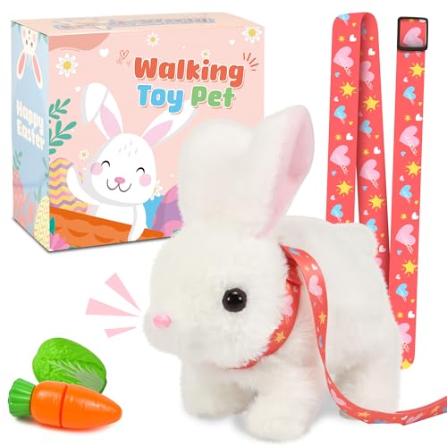 Voichic Bunby Interactive Robot Bunny - Hopping Plush Toy with Sounds and Ear Wiggling for Toddlers