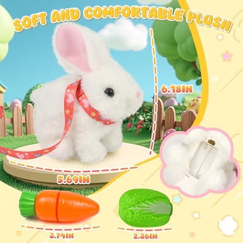 Voichic Bunby Interactive Robot Bunny - Hopping Plush Toy with Sounds and Ear Wiggling for Toddlers