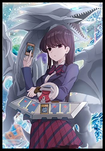 Volcanic Island 50-Pack Holographic Blue-Eyes White Dragon Top-Loading Card Sleeves for Yu-Gi-Oh and Japanese-Size Cards (63x90mm)